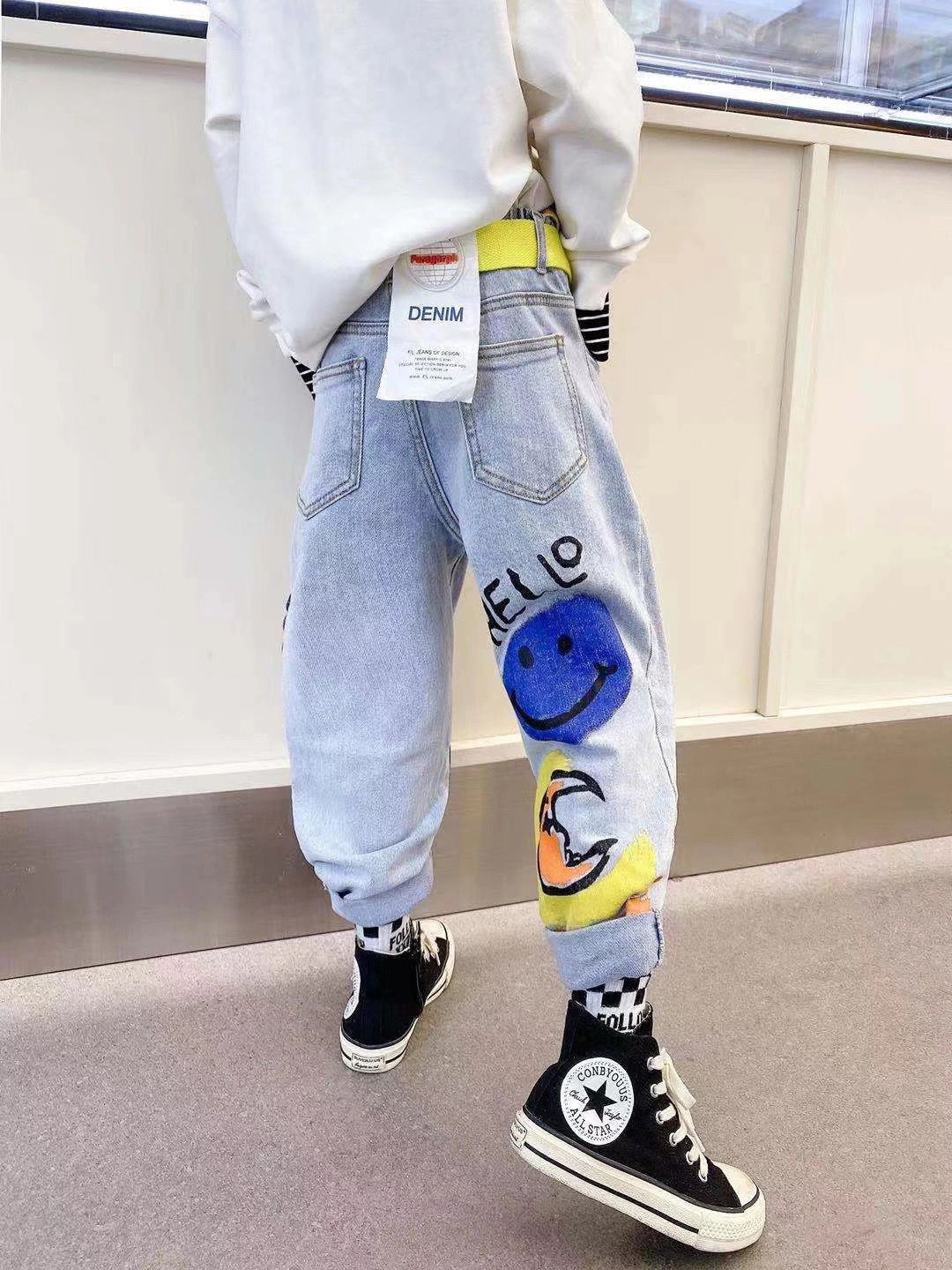 New Funny Head Medium Big Children's Casual Children's Clothing Pants