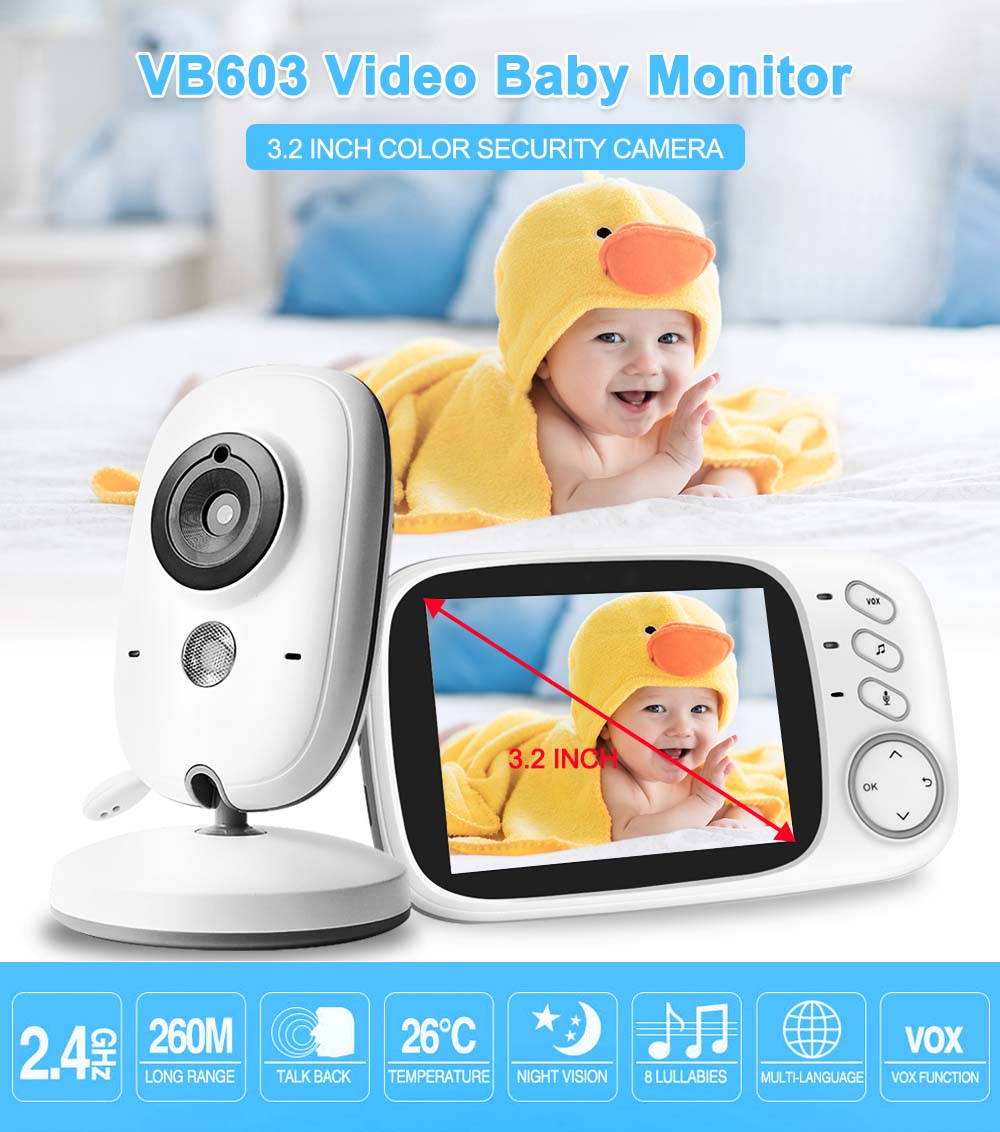 Video Baby Monitor 2.4G Two Way Audio Night Vision Video Surveillance - GuGuTon