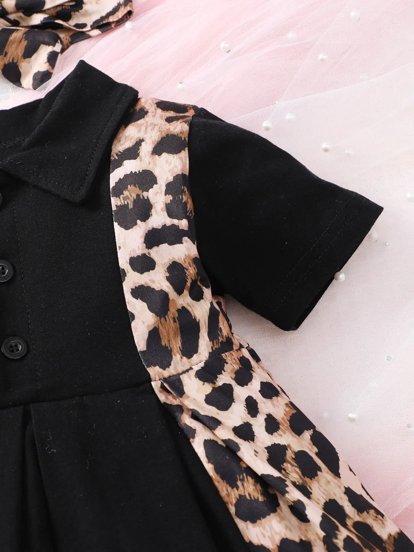 Kiarra Cute Baby Girls Summer Leopard Print Dress