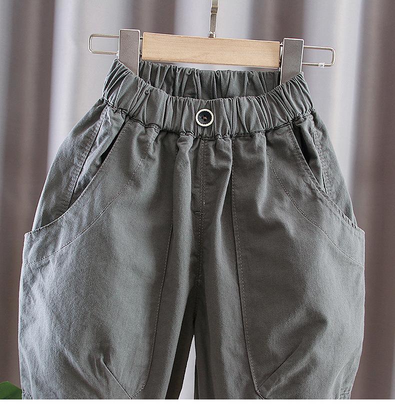 New Loose England Style Spliced Pocket Cotton Harem Wide Leg Trousers