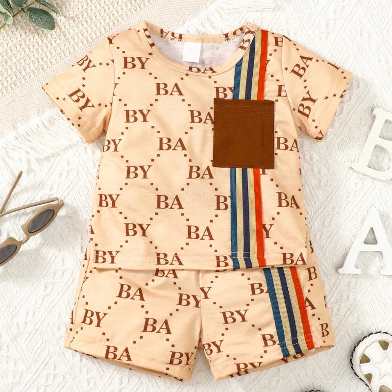 Toddler Boy Short Sleeve Outfit Set - T-shirt & Shorts