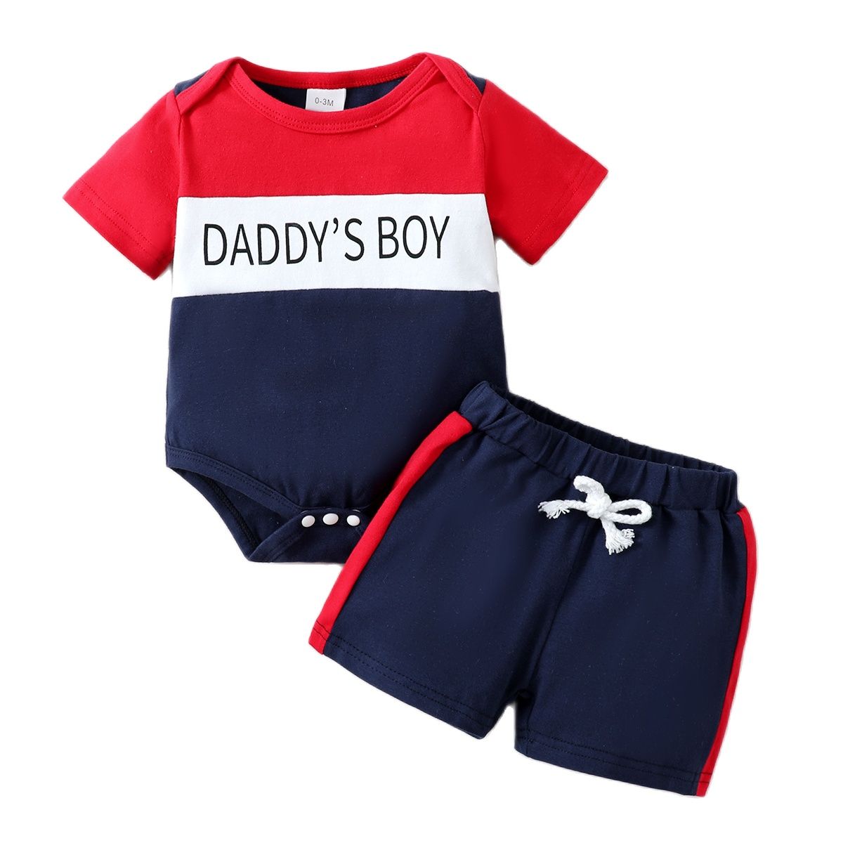 Cameron Boys Letter Sleeve Clothes Set and Summer Suit - GuGuTon