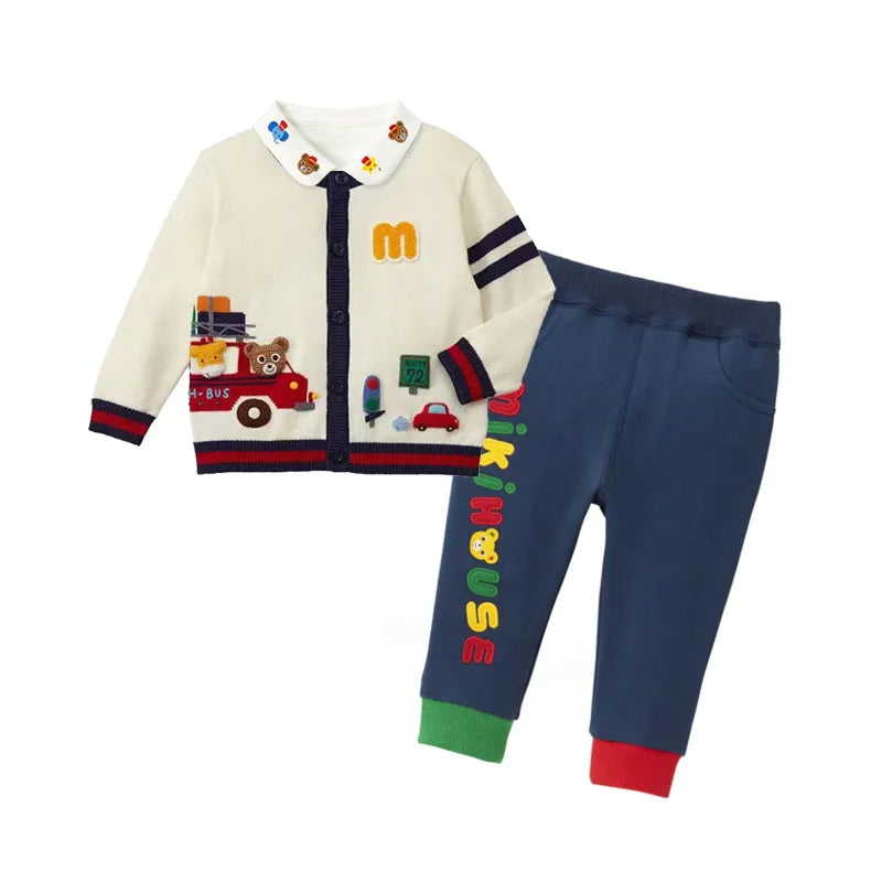 Yariel Cartoon Bear Car Embroidery Sweater