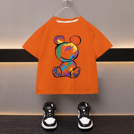 Enmanuel Bear Printed Short Sleeve Tees - GuGuTon baby store - Baby Fashion - Toddlers Outfits - Babies Outfits - Toddler Clothes - Kids Clothing - Newborn Clothes - Newborn Wear - Kids Wear - Trending Clothes - Trending Outfits - Fall Fashion - Winter Fashion - Girls Clothes - Boys Clothes - Babies Wear - Kids Accessories - KidsWear - Summer Clothes - Summer Fashion - Summer Trend - Falls Sweaters - Tops - Bottom - Jeans - Blouse - Dresses - Newborn Dresses - Toys