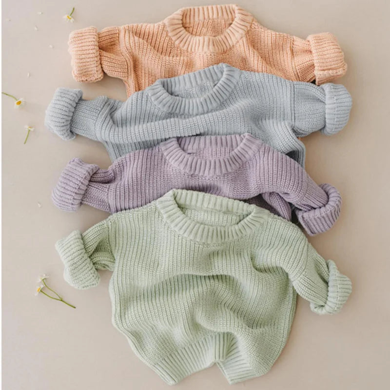 Marcos Long Sleeve Pure Color Knit Sweater