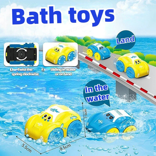 Baby Bath Toys Amphibious Cars Bathroom Floating Clockwork Toy Car