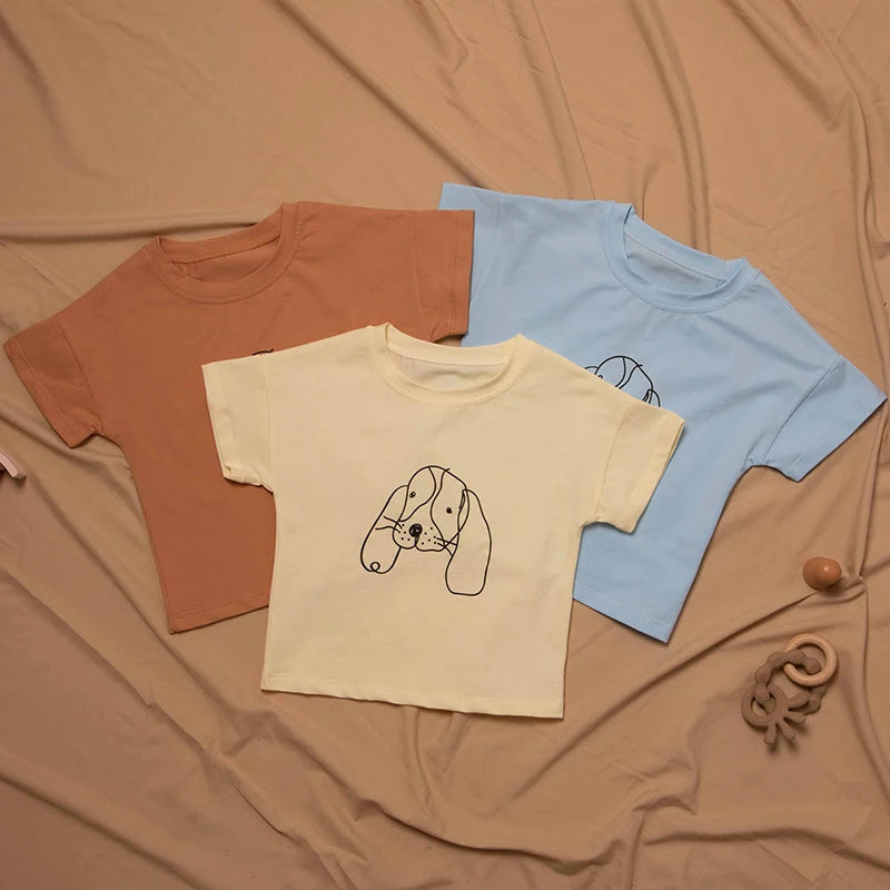 Santiago Solid Color Cotton Short Sleeved Tops
