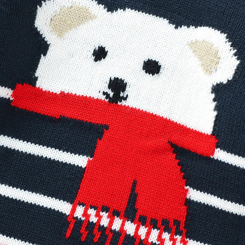 Josh Teddy Bear Print Long Sleeve Sweater