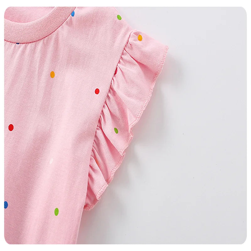 Leire Hot Selling Mouse Embroidery Cotton Summer Girls Children's