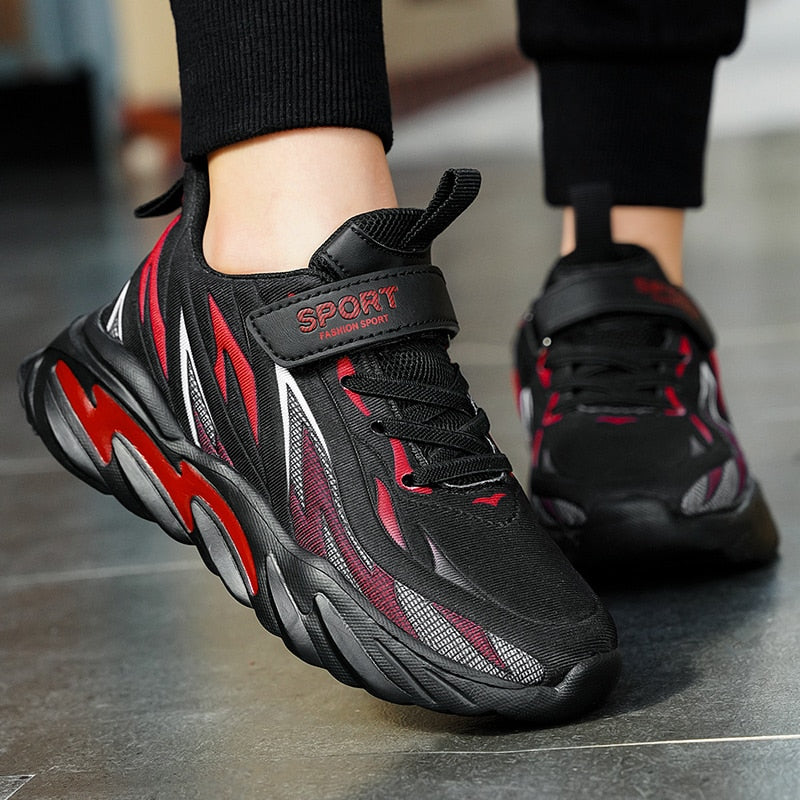 Hook and Loop Athletic Running Shoes for Boys Big Kids
