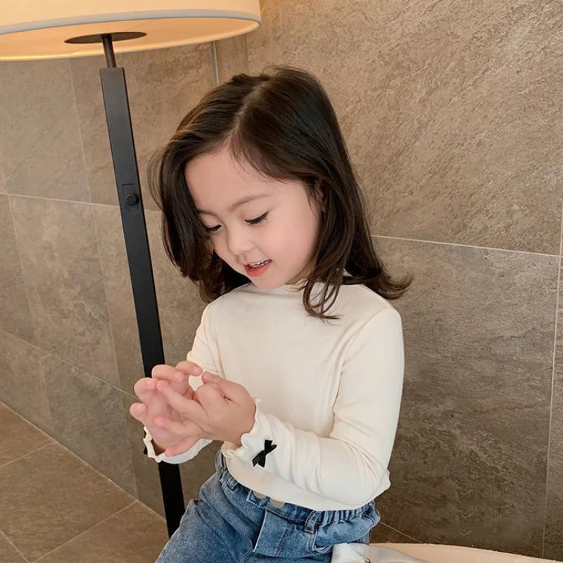 Amelia Autumn Children Girls Undershirt Turtleneck Warm Bottoming
