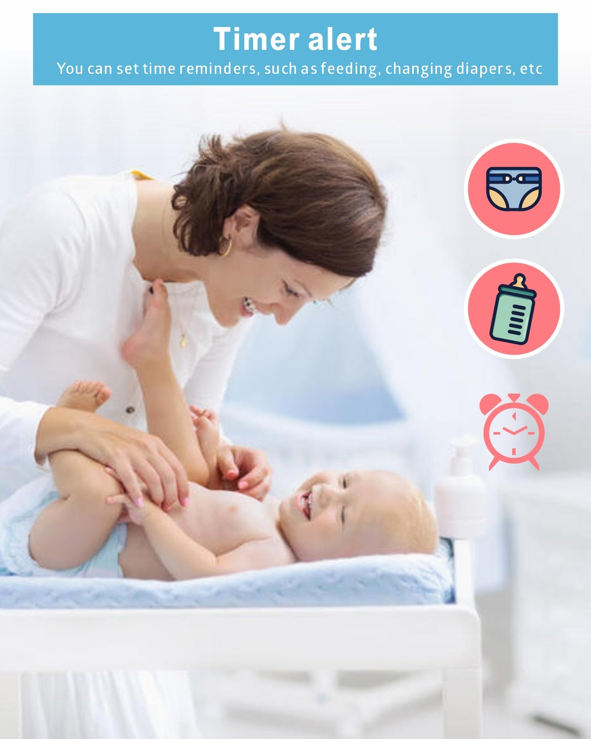 Baby Monitor 4.3 Inch Wireless With PTZ Camera High Security Night Vision - GuGuTon