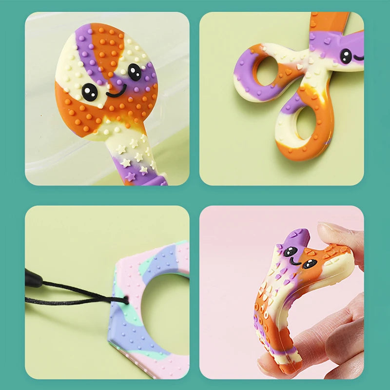 1Pcs Food Grade Silicone Baby Teethers Wrench Tools Chewing Toy