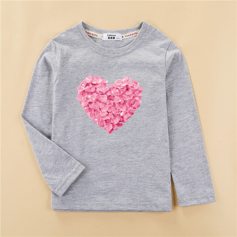 Argelia girls Long Sleeve Tops Heart Shaped Party
