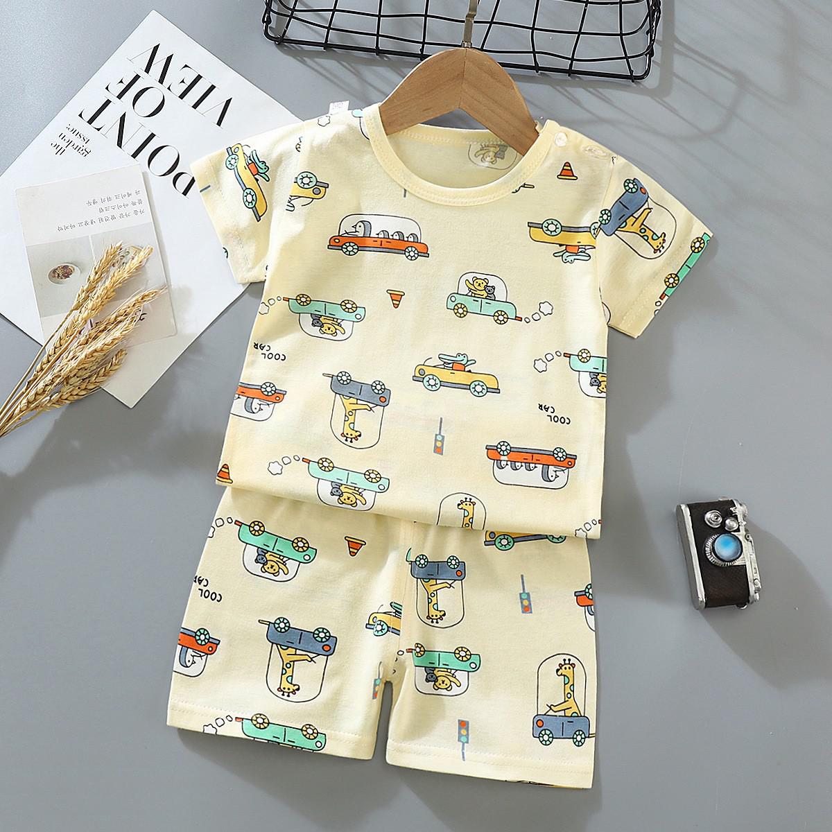 Steven Boys cartoon t-shirt and shorts set - GuGuTon
