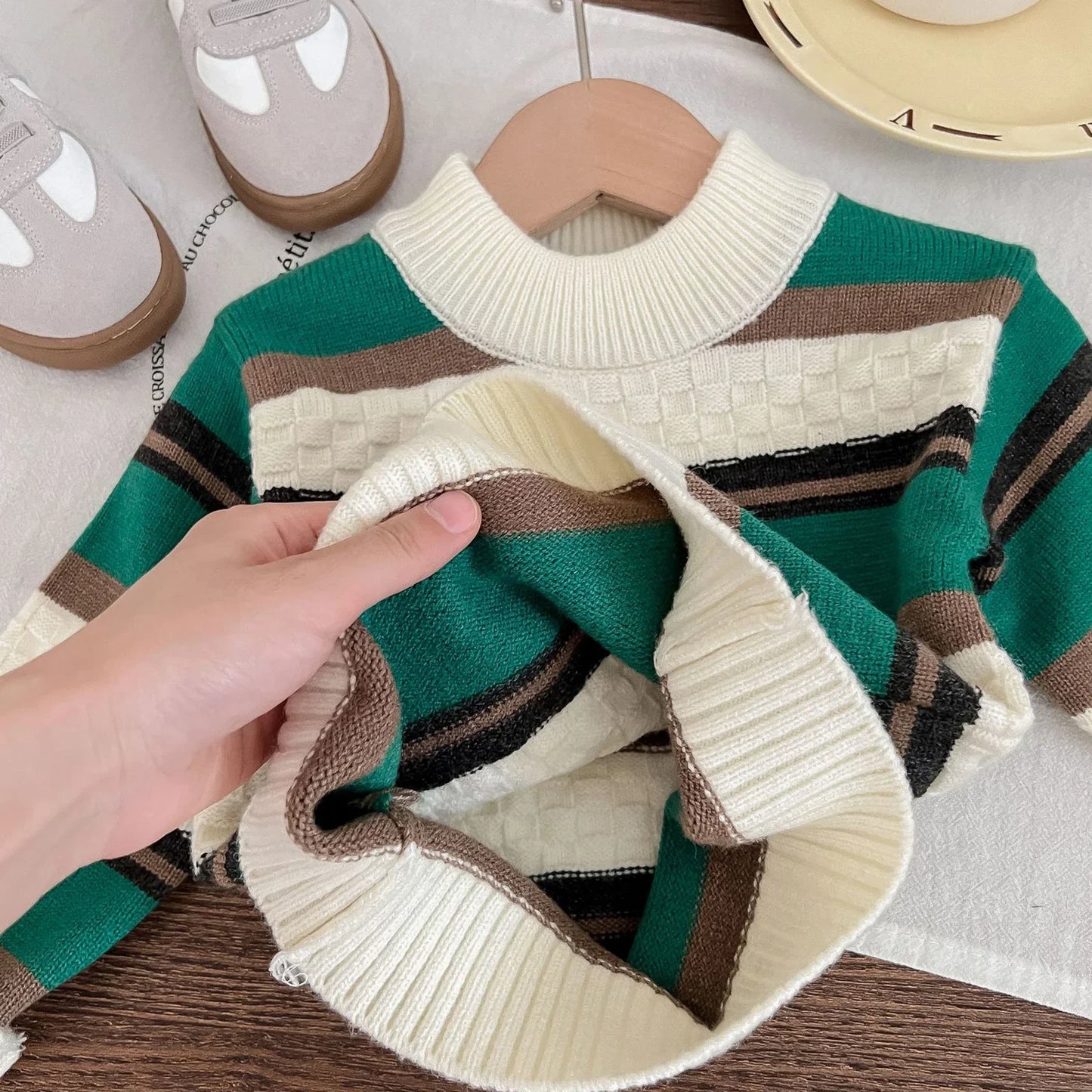 Winston Long Sleeves Pullover Striped Sweater