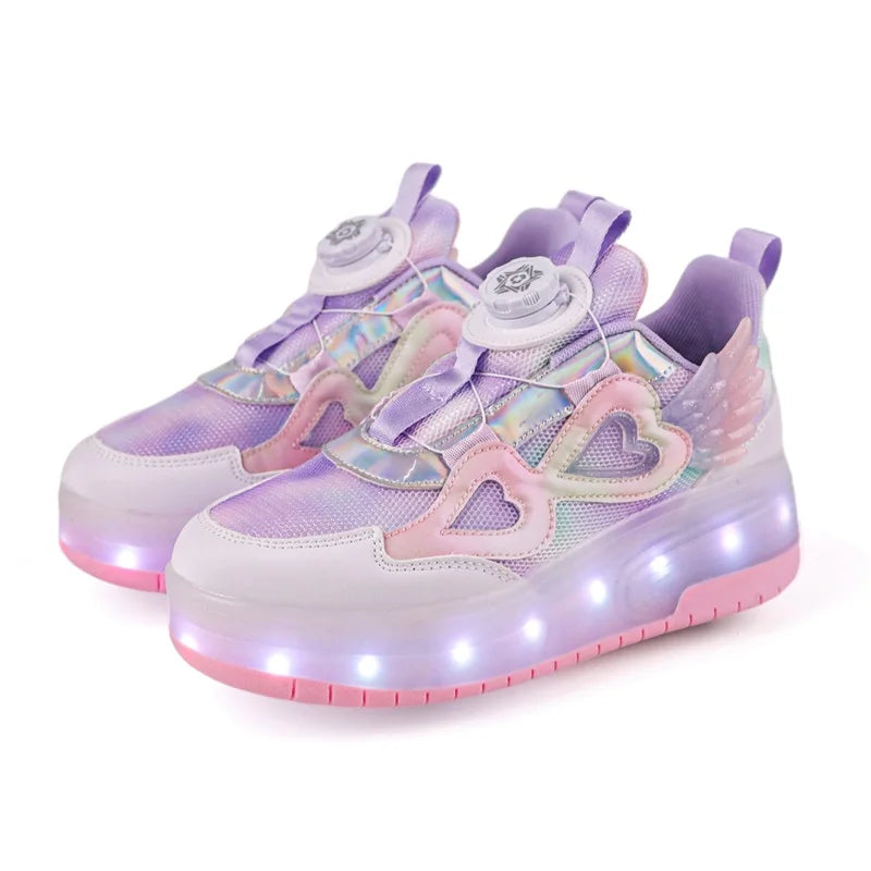 Walking shoes Girls shoes will shine skates New outdoor running pulley