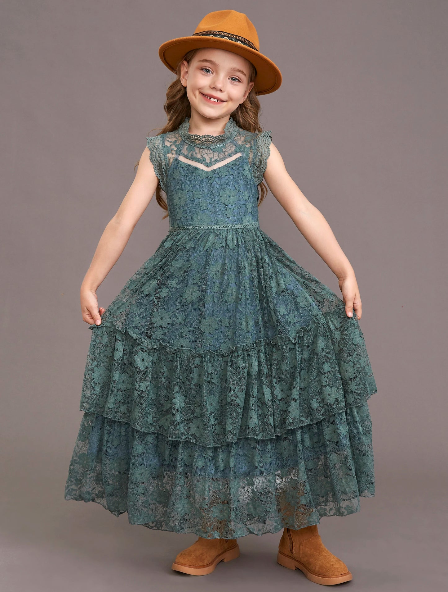 Summer Mesh New Print Lace Skirt Lace Wedding Flower Breathable Dress