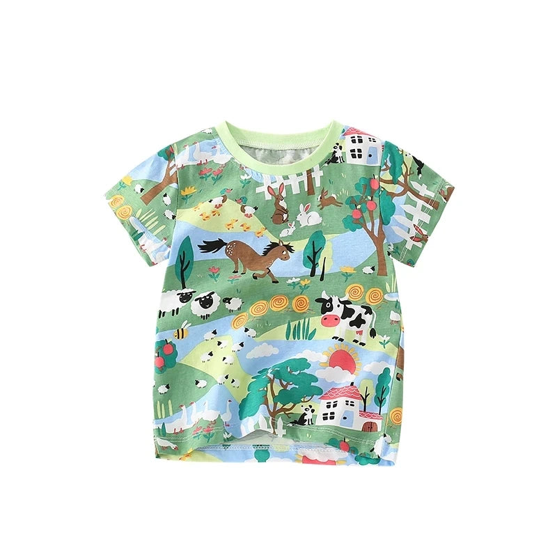 Walter Cartoon Animals Print Tees