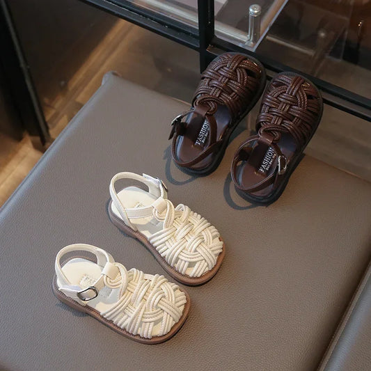 New Sandals Summer Children's Woven Casual Baby Shoes Girls