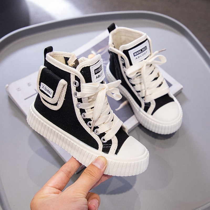 Boys Side Zipper Cute Fashion Children Casual Shoes Platform Simple