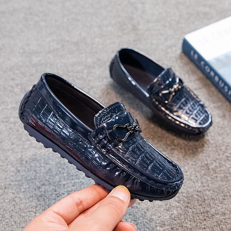 Boys Versatile Wedding Shows Kids Fashion Solid slip Children Moccasin Shoes - GuGuTon