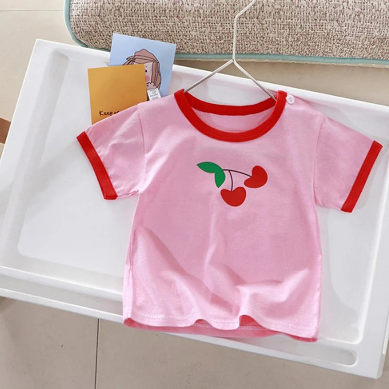 Adara Kids Clothes Summer Cartoon Tops Sleeve Clothes 