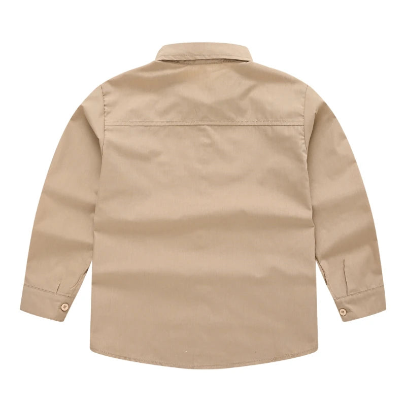 Renso Cotton Boy Long Sleeve Solid Shirt