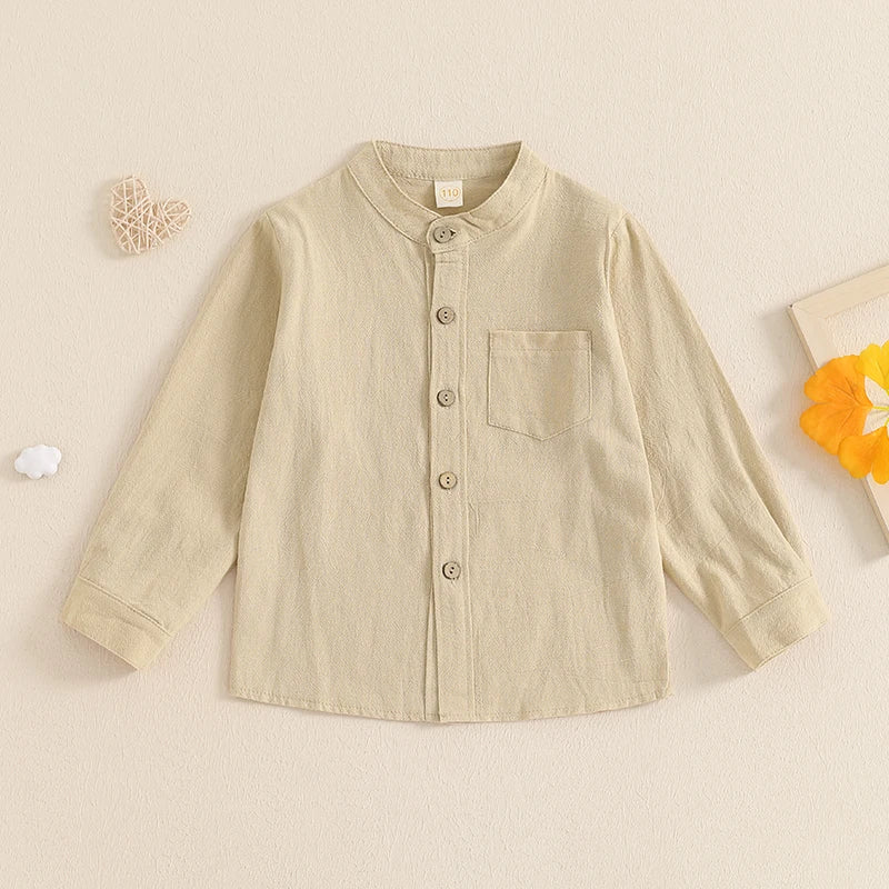 Luis Solid Color Long Sleeve Shirt