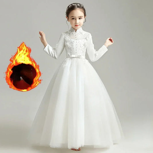 Evening Princess Girls Party White Prom Tulle Dress