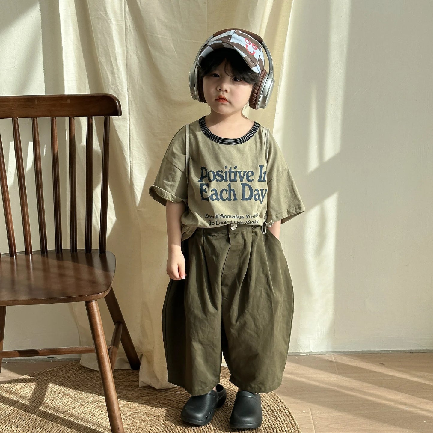 Piero Loose Boy Letter Print Short Sleeves T-shirt