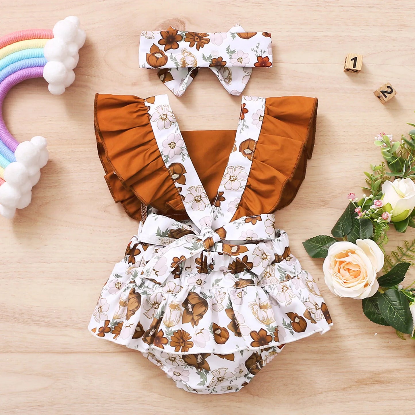 Julia Baby Romper Girls Cute Floral Print Comfortable Clothes
