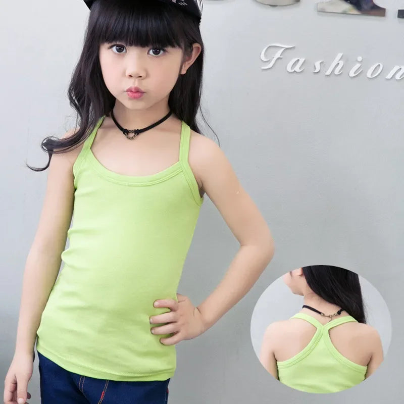 Laia T-shirts Children Summer Outfit Kid Girl Solid Clothes Cotton