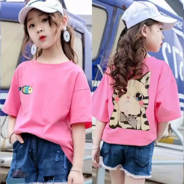 Amira summer children clothing Korean loose half sleeve summer