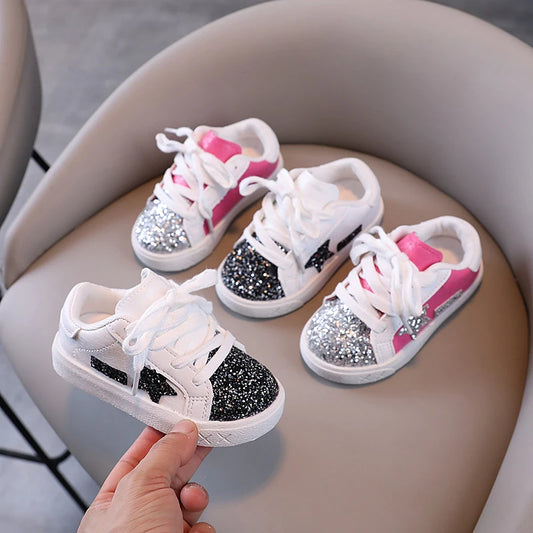 Girls' Shoes 2025 Spring New Casual Versatile Little Girls Star sneakers Spring and Autumn Children's Sports Shoes