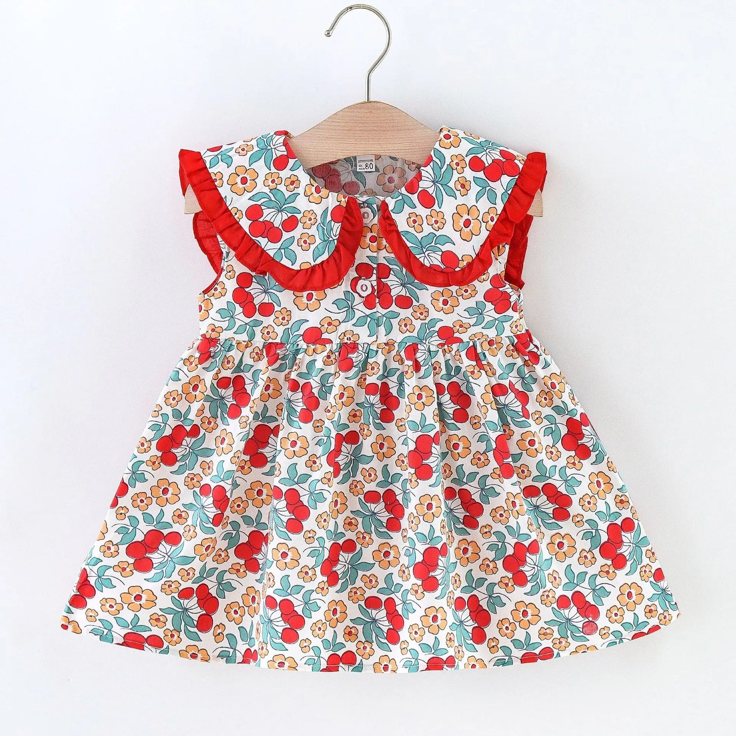 Skye Toddler Girls Floral Dress - Summer Navy Collar Style
