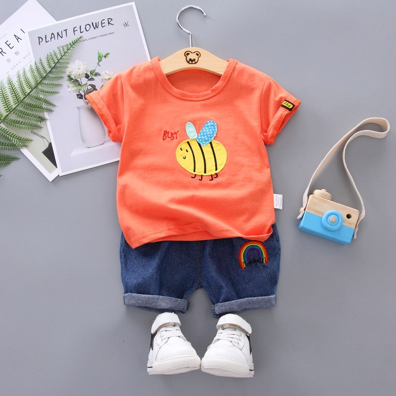 Kamila Children Fashion Clothing Baby Cartoon Two Piece Set - GuGuTon