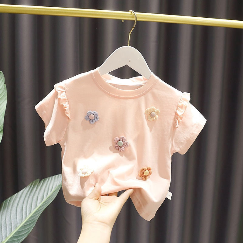 Rosina Girls T-shirt Baby sleeved Cotton