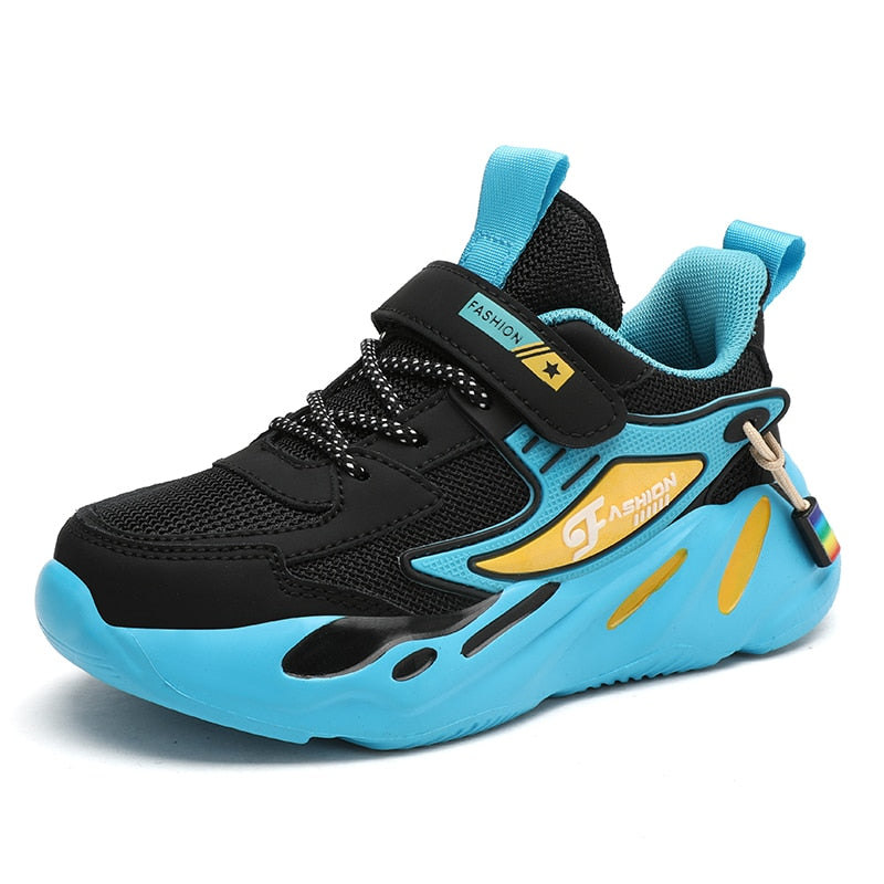 Boys Mesh Breathable Running Sports Kids Flat Casual Shoes Big Size 39 40 - GuGuTon
