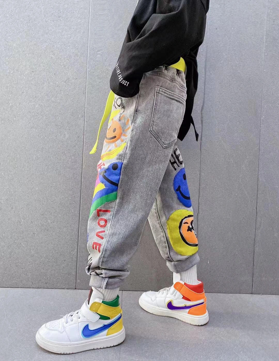 New Funny Head Medium Big Children's Casual Children's Clothing Pants