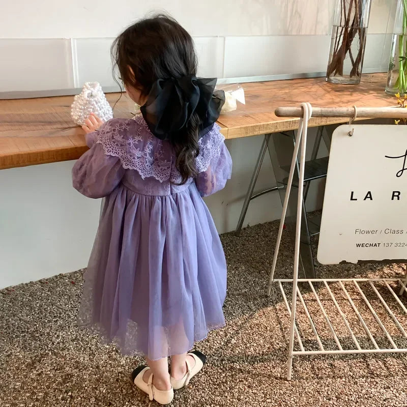 Autumn Winter Girls Dress Birthday Party Baby Long Sleeve Dresses