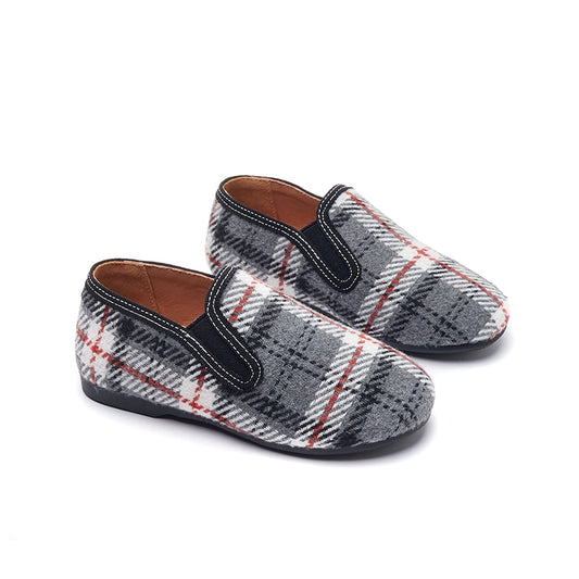 Boys Loafers Slip On Shoes Elastic White Grey Plaid - GuGuTon baby store - Baby Fashion - Toddlers Outfits - Babies Outfits - Toddler Clothes - Kids Clothing - Newborn Clothes - Newborn Wear - Kids Wear - Trending Clothes - Trending Outfits - Fall Fashion - Winter Fashion - Girls Clothes - Boys Clothes - Babies Wear - Kids Accessories - KidsWear - Summer Clothes - Summer Fashion - Summer Trend - Falls Sweaters - Tops - Bottom - Jeans - Blouse - Dresses - Newborn Dresses - Toys