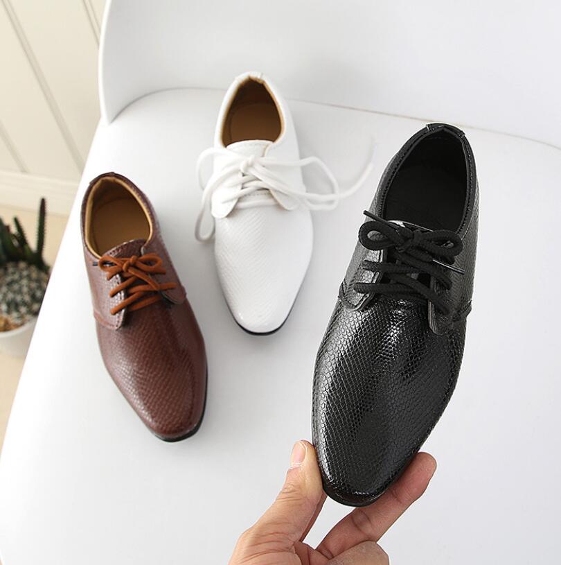 Genuine Leather Wedding Shoes for Boys Brand Children