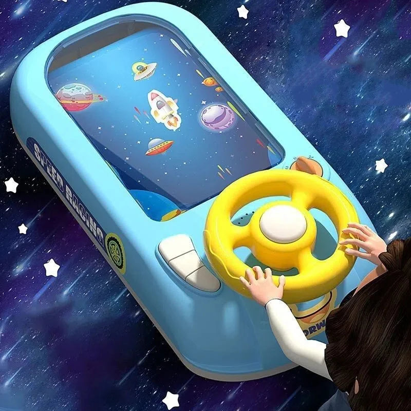 Kids Steering Wheel Driving Toy Dodge Vehicle Electronic Simulation Adventure Game