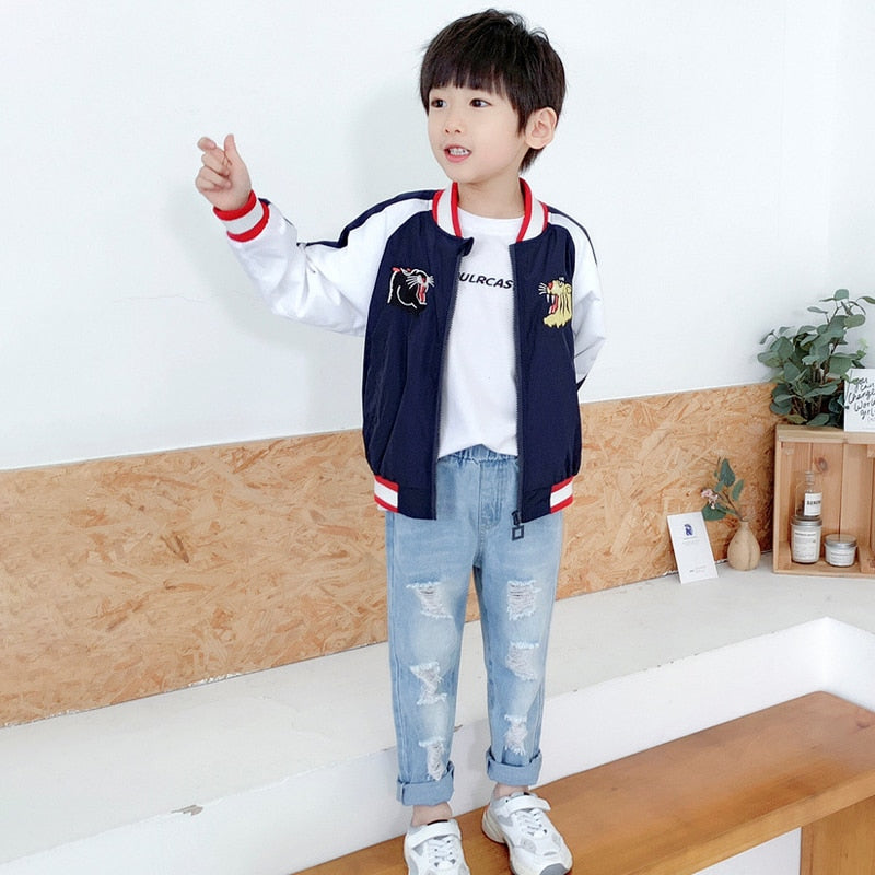 Roswil Children Clothes Cartoon Print Kids Cotton Casual Trousers