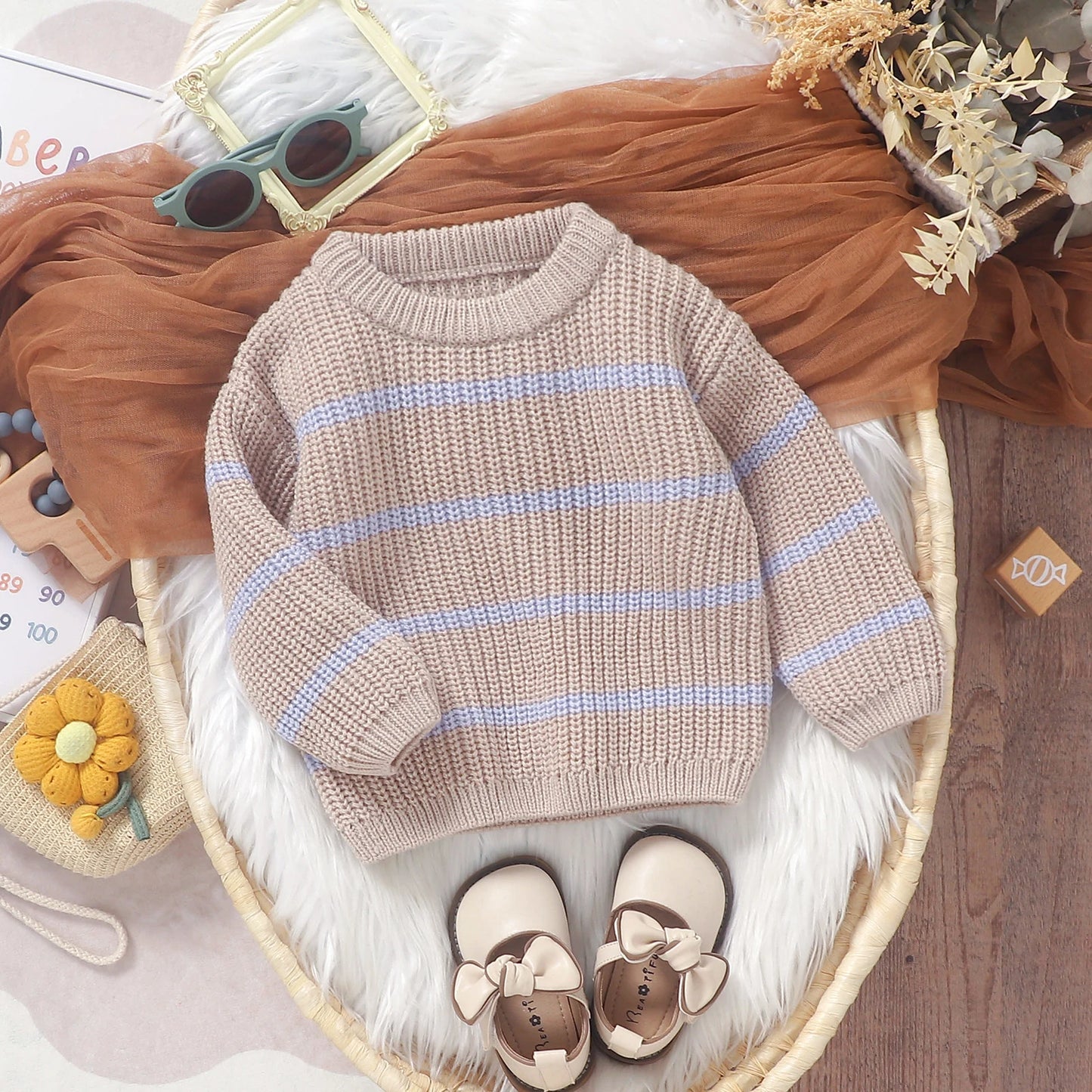 Nabil Striped Newborn Baby Sweater