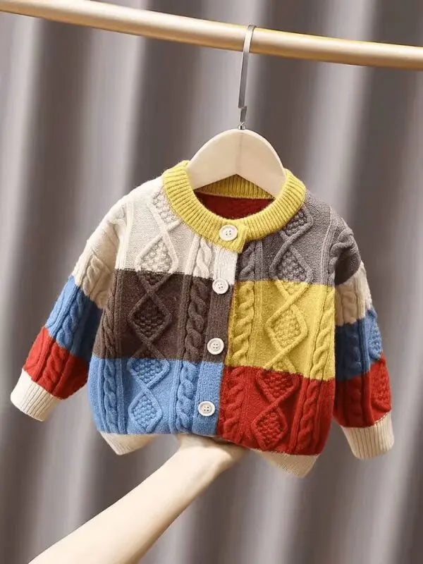 Sebastian Button Solid Long Sleeve Knit Sweater
