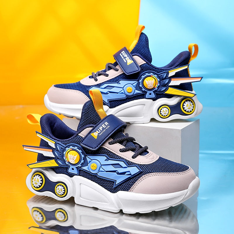 Autumn Mesh Mecha Sneakers Boys Running Sneakers Shoes - GuGuTon