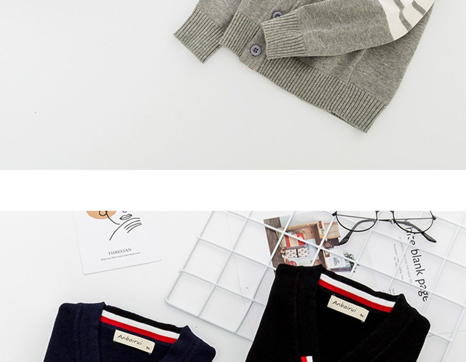 Striped Knitting Cardigan Pullover Sweater Outfit Clothing Tops