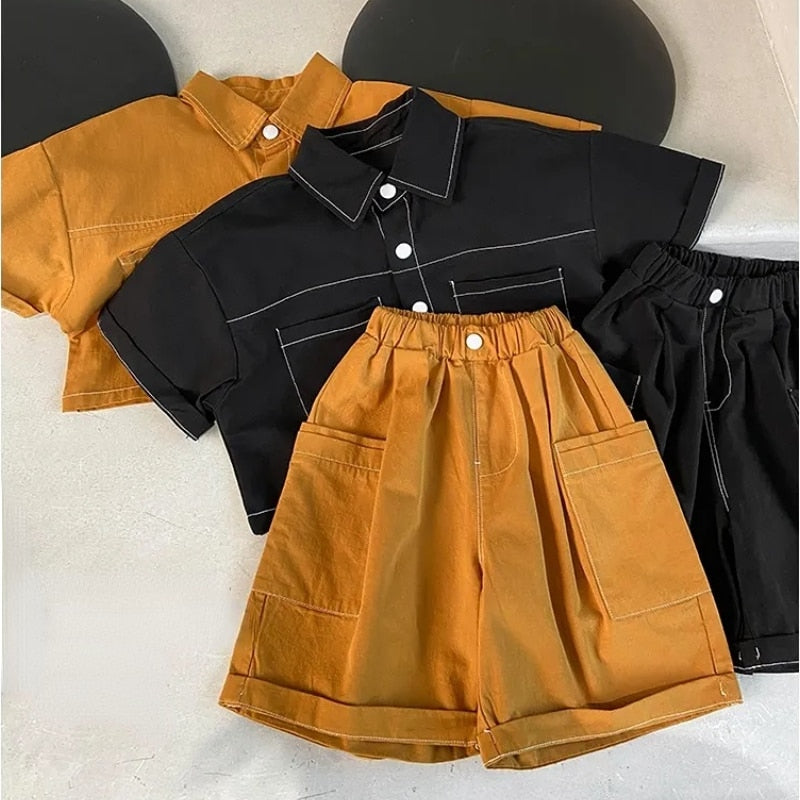 Luis Boys Summer Clothes Fashion Shirt + Shorts 2 Pieces - GuGuTon